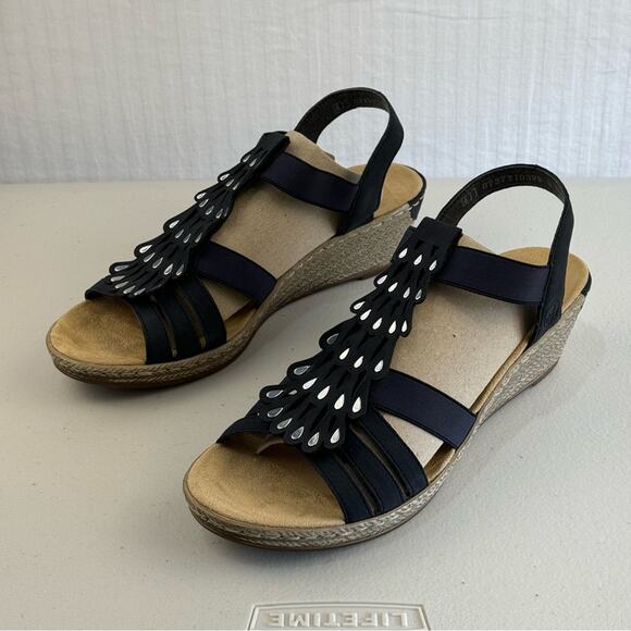 Rieker Wedge Heel Sandals Women’s Size 9.5 EUR 41 Slip On - Picture 1 of 12